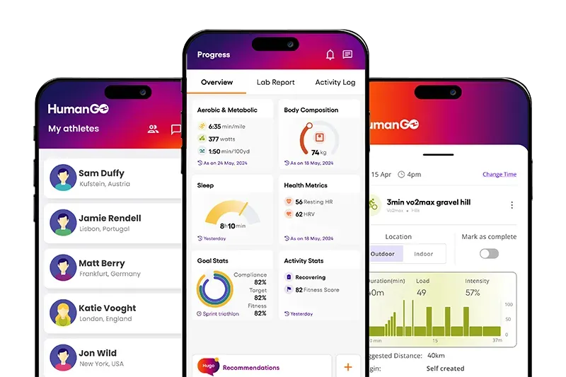 Screenshot der HumanGO-App für die Triathleten in Stralsund
