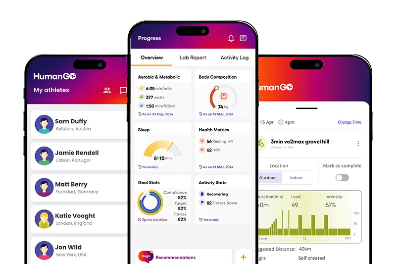 Screenshot der HumanGO-App für die Triathleten in Stralsund